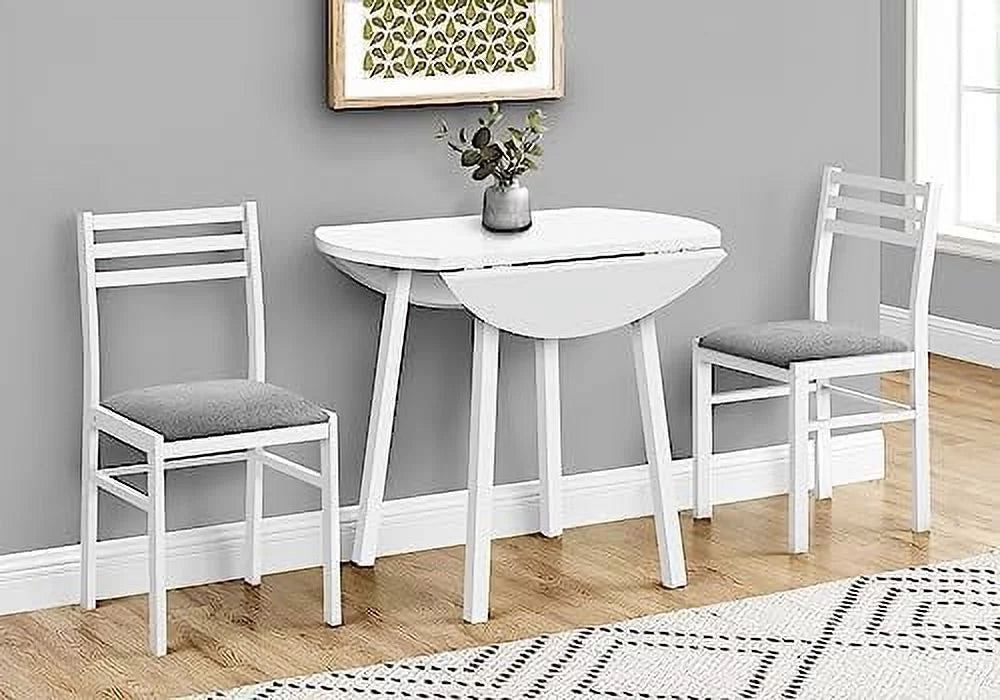 White Metal and Laminate 3 Piece Dining Set P374