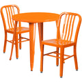 Orange Metal Indoor-Outdoor Table Set with 2 Chairs U56661