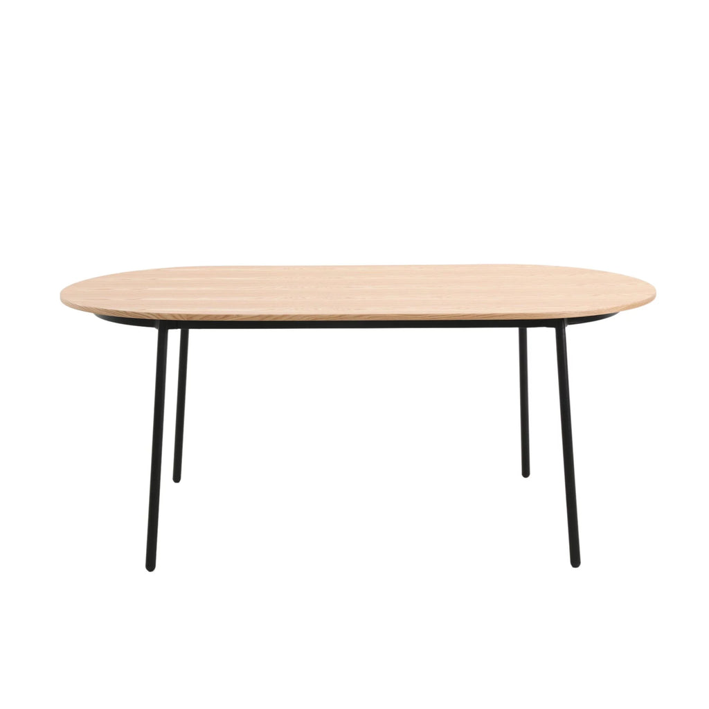 71" Oval Dining Table with MDF Top and Black Steel Legs N5941