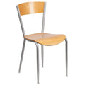 Metal Restaurant Dining Chair in Natural and Silver T93155