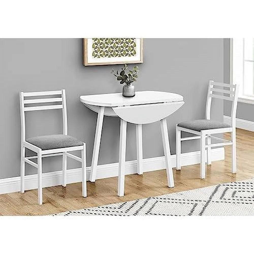 White Metal and Laminate 3 Piece Dining Set P374