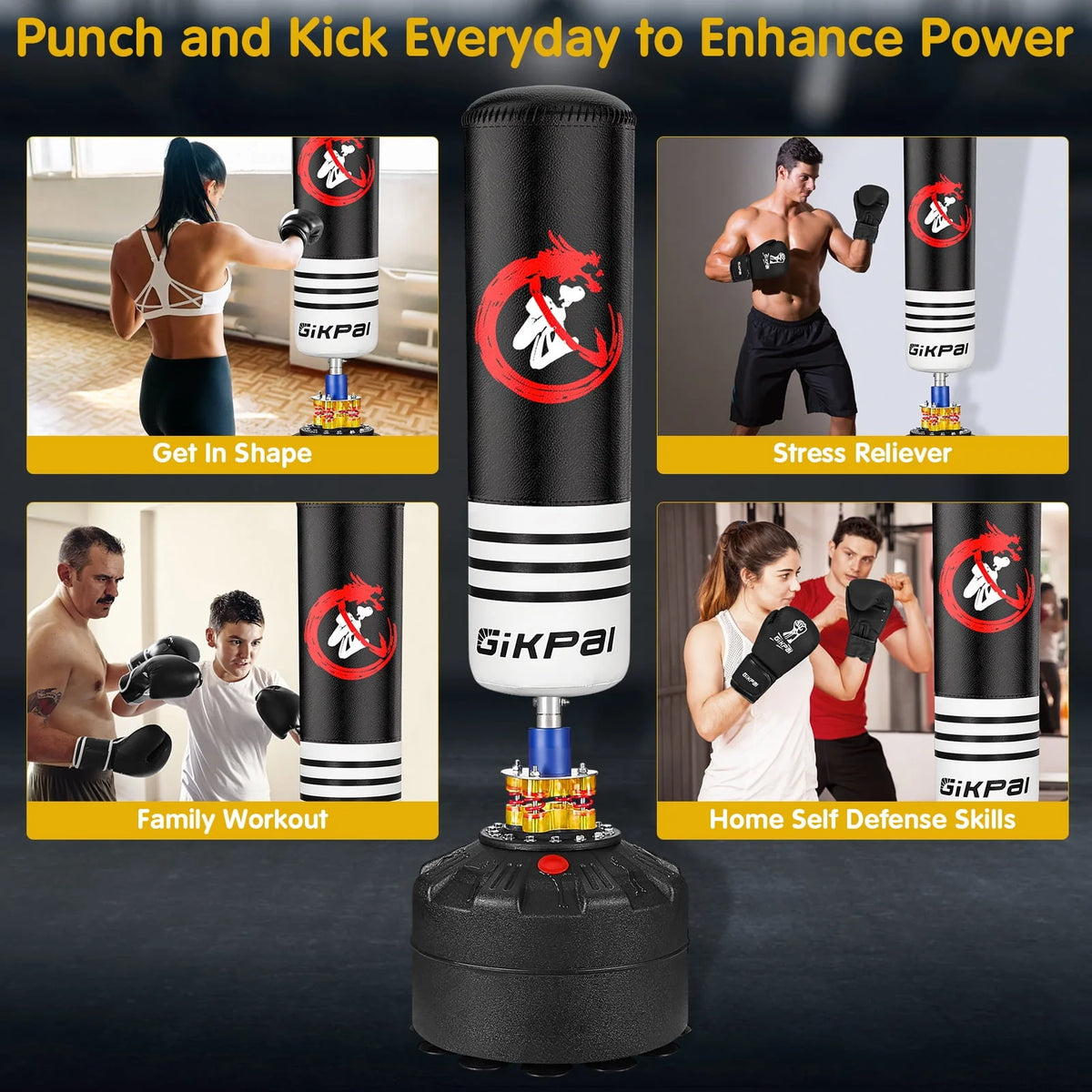 69'' 182lbs Freestanding Punching Bag with Stand R877828