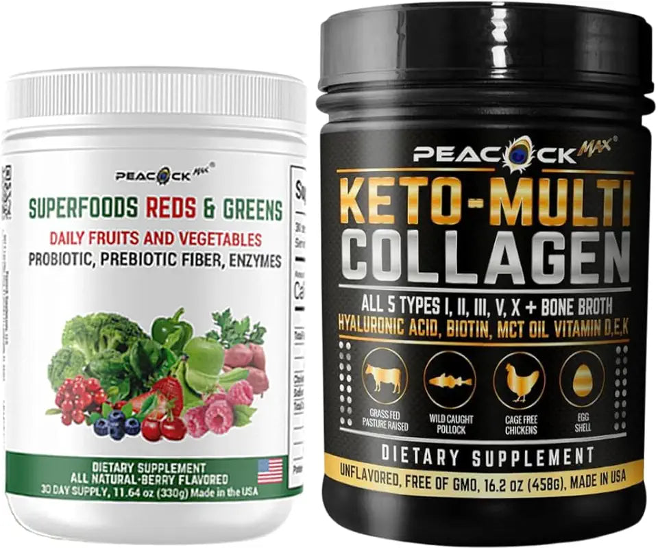 Collagen Protein Powder & Superfood Reds & Greens Powder Bundle X7981