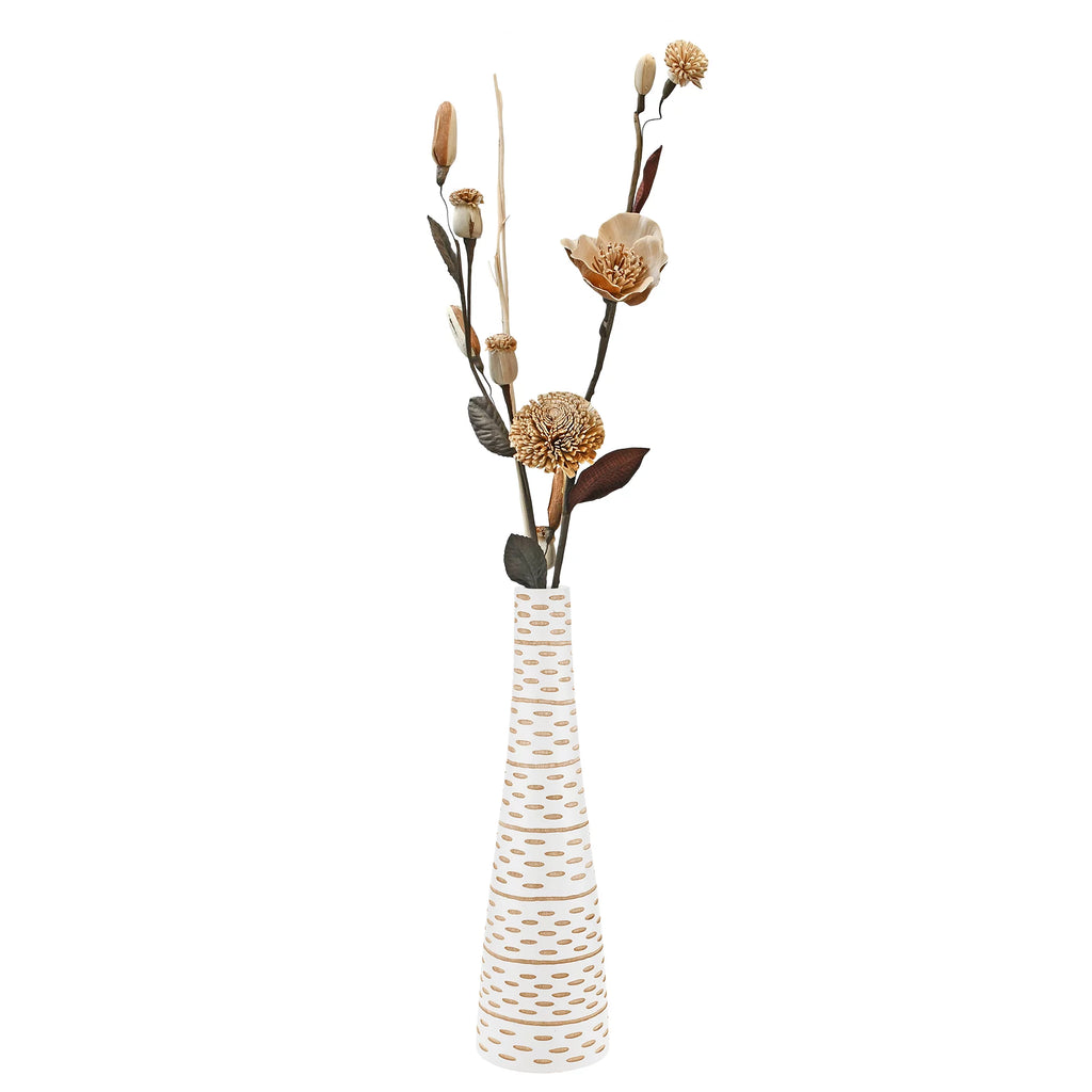 White Mango Tree Wood Bottle-Shaped Vase B3208