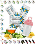 10 Single Serving Packets 12 Oz Shaker Bottle Steel Whisk Blender F2069
