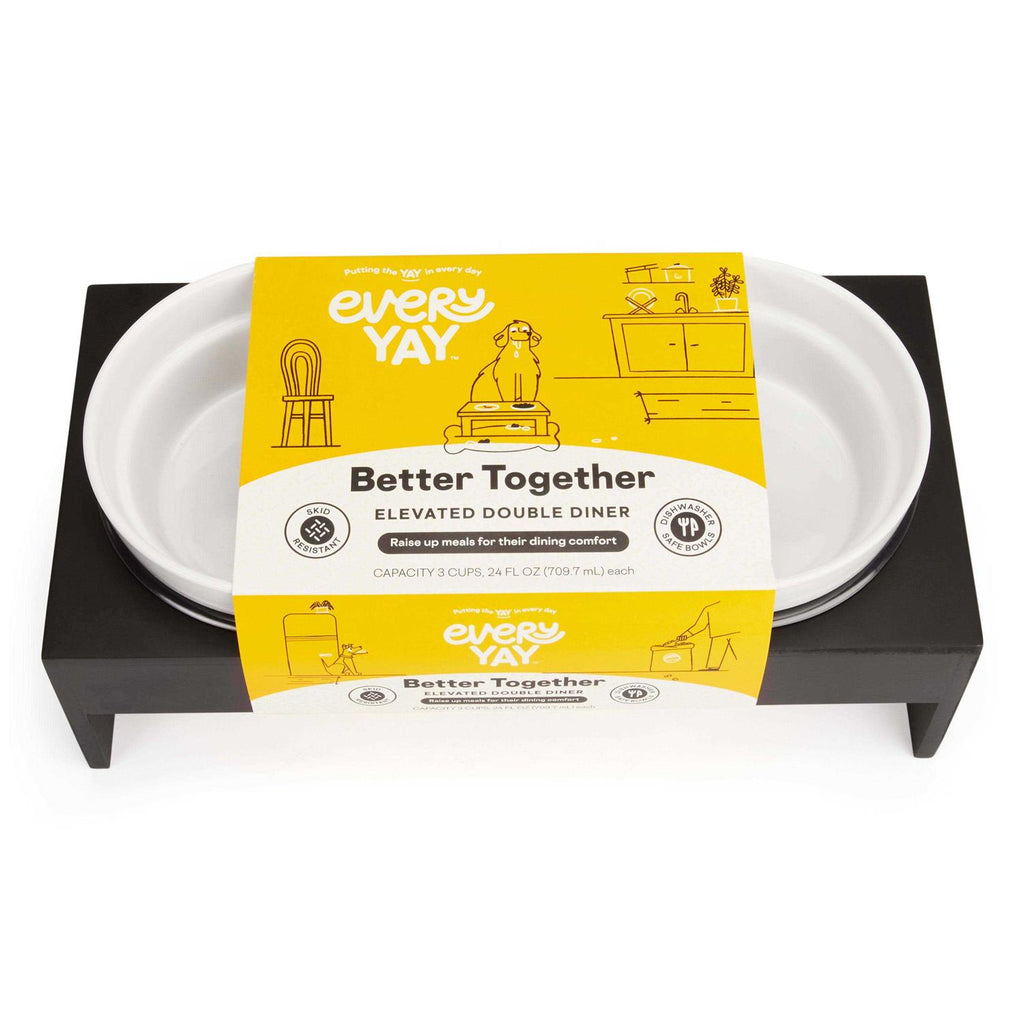 Wood Double Diner for Dogs E7292